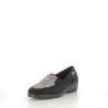 Pantoufles noires en textile avec détails